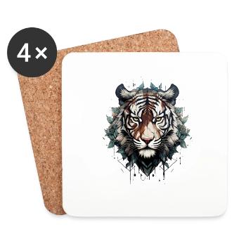 Tiger - Coasters (set of 4) - white - Front