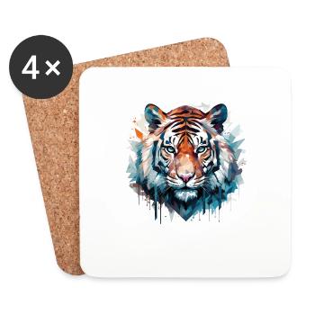 Tiger - Coasters (set of 4) - white - Front