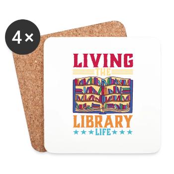 Living The Library Life - Untersetzer (4er-Set) - Weiß - Vorne