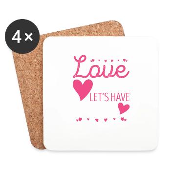 Liebe stinkt Lass uns was trinken Lustiger - Untersetzer (4er-Set) - Weiß - Vorne