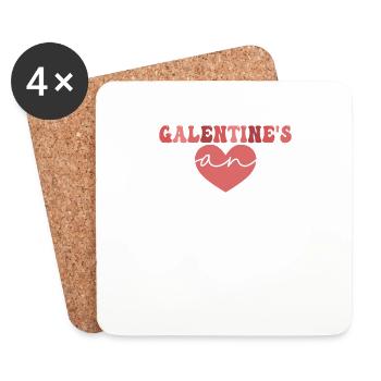 Galentines Gang Lustige Valentinstag Passende - Untersetzer (4er-Set) - Weiß - Vorne