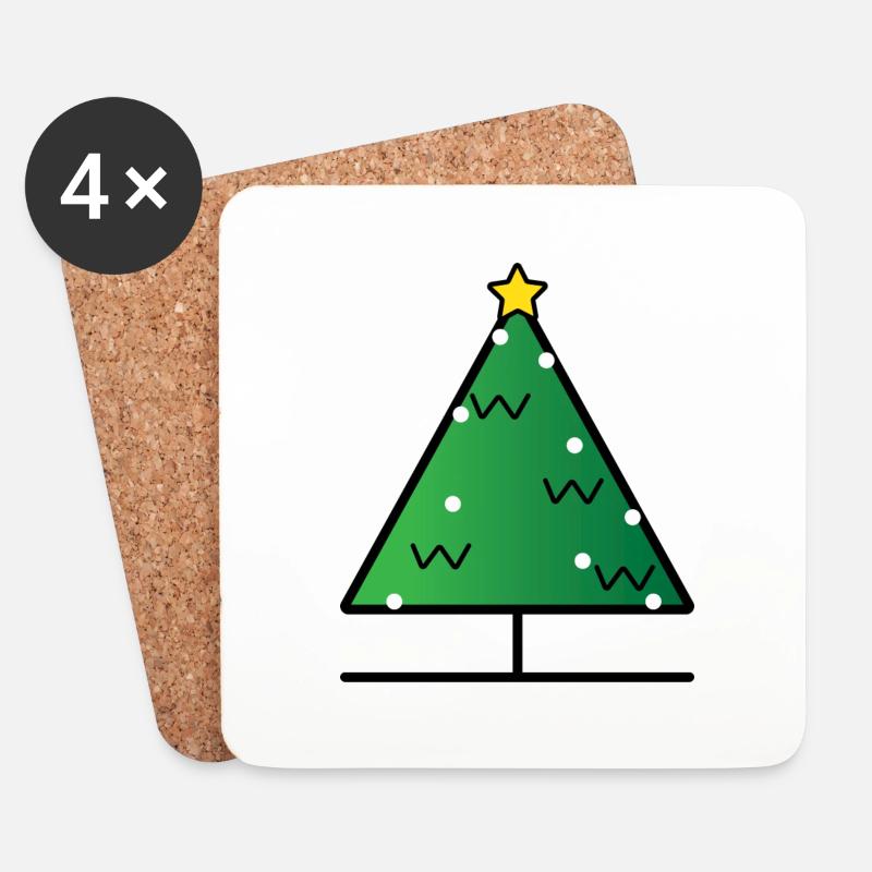 Christmas Tree - Coasters (set of 4) - white
