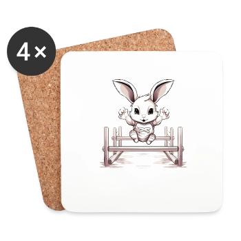 Kaninhop Adventure : l’agilité pour votre lapin - Dessous de verre (lot de 4) - blanc - Devant