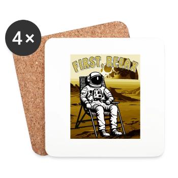 ASTRONAUTE D’ABORD, DÉTENDEZ-VOUS - Dessous de verre (lot de 4) - blanc - Devant