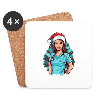 Merry Christmas Nurse - Coasters (set of 4) - white - Front