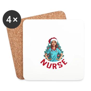 Merry Christmas Nurse - Coasters (set of 4) - white - Front