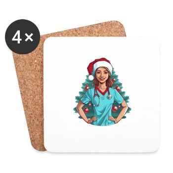 Merry Christmas Nurse - Coasters (set of 4) - white - Front