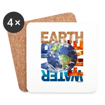OnlyOneEarth (en anglais seulement) - Dessous de verre (lot de 4) - blanc - Devant