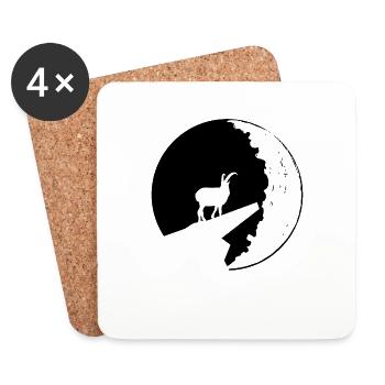 Goat - (6) - Coasters (set of 4) - white - Front