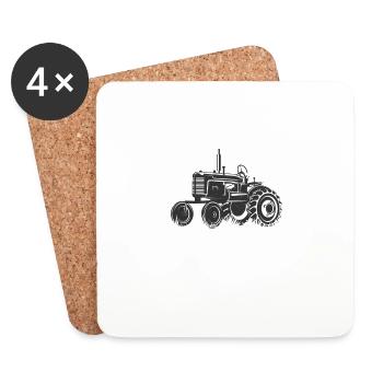 Der tut nix der will nur Traktor fahren Bauer Trec - Untersetzer (4er-Set) - Weiß - Vorne