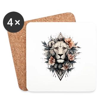 Lion - Coasters (set of 4) - white - Front