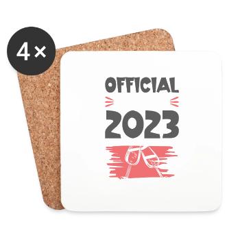Wedding 2023 Party Married - Coasters (set of 4) - white - Front