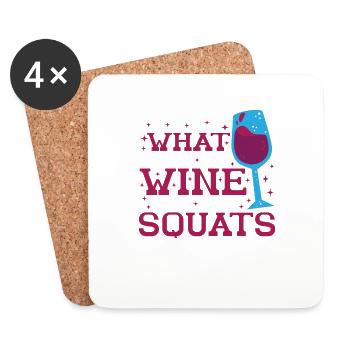 What Kind Of Wine Goes With Squats 2 - Coasters (set of 4) - white - Front
