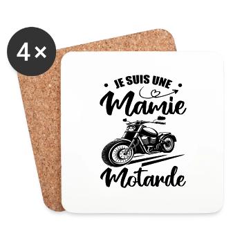 Mamie Motarde Mamou Humour - Dessous de verre (lot de 4) - blanc - Devant