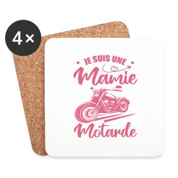 Mamie Motarde Mamou Humour - Dessous de verre (lot de 4) - blanc - Devant