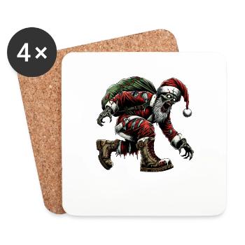 Santa Claus Zombie Horror Christmas - Coasters (set of 4) - white - Front