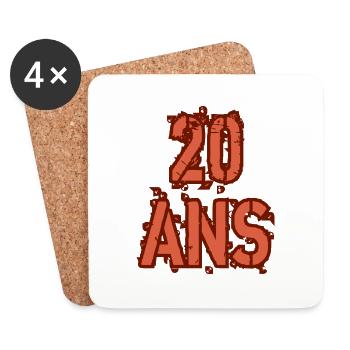 20 ANS - Dessous de verre (lot de 4) - blanc - Devant