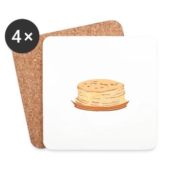 Pancake Saying Breakfast Pancakes - Coasters (set of 4) - white - Front