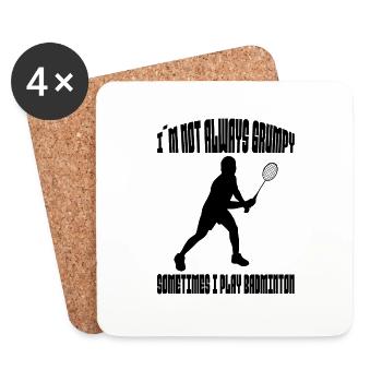 Badminton badminton fan badminton badminton team - Coasters (set of 4) - white - Front