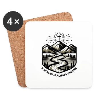 Le plan de Dieu est toujours plus grand - Dessous de verre (lot de 4) - blanc - Devant