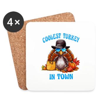 Frecher Truthahn ist der Coolste an Thanksgiving - Untersetzer (4er-Set) - Weiß - Vorne