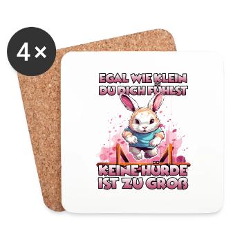 Kaninhop Hase Motiv für Kaninchenhalter Kaninhop - Untersetzer (4er-Set) - Weiß - Vorne