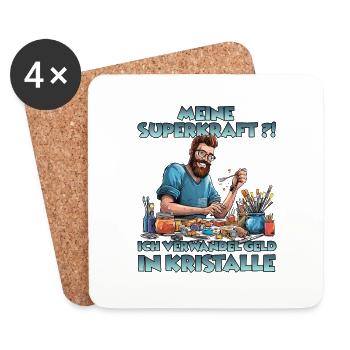 Sparkling Creations Kristallzüchter Geschenk - Untersetzer (4er-Set) - Weiß - Vorne