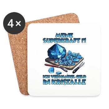 GemStoneCrafts Verzauberte Kristalle Geschenk - Untersetzer (4er-Set) - Weiß - Vorne