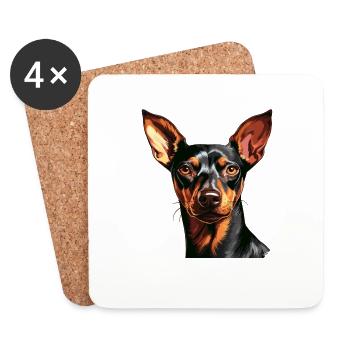 Pinscher - Coasters (set of 4) - white - Front