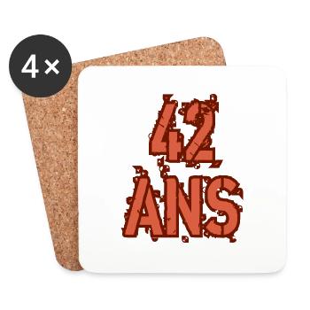 42 ANS - Dessous de verre (lot de 4) - blanc - Devant