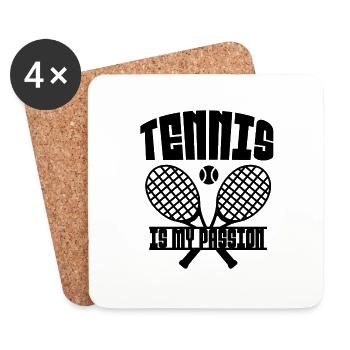 Tennis Club de tennis Joueur de tennis Amateurs de tennis - Dessous de verre (lot de 4) - blanc - Devant