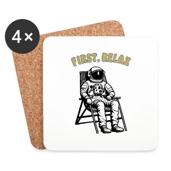 ASTRONAUTE D’ABORD, DÉTENDEZ-VOUS - Dessous de verre (lot de 4) - blanc - Devant