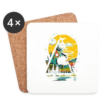 Abstract camping and nature - Coasters (set of 4) - white - Front