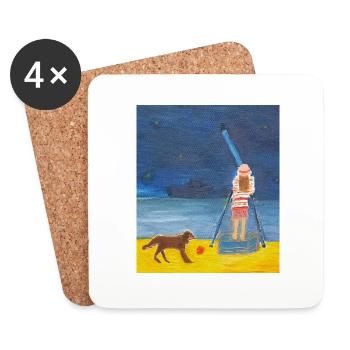 Van Gogh Girl - Dessous de verre (lot de 4) - blanc - Devant