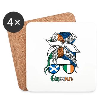 Éireann Halb Schottin Halb Irisches Mädchen Irland - Untersetzer (4er-Set) - Weiß - Vorne