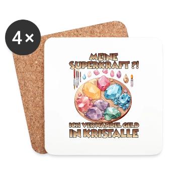 Kristallmanufaktur Kristalle Züchten Mineralien - Untersetzer (4er-Set) - Weiß - Vorne