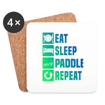 Paddle Racket Paddle Paddle Court Men - Coasters (set of 4) - white - Front