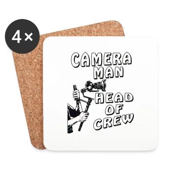 CAMERA MAN HEAD OF CREW - Coasters (set of 4) - white - Front