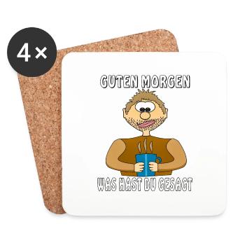 MENSCH COMIC GUTEN MORGEN - Untersetzer (4er-Set) - Weiß - Vorne