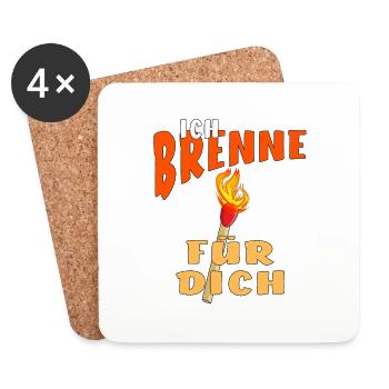 STREICHHOLZ ICH BRENNE FÜR DICH - Untersetzer (4er-Set) - Weiß - Vorne