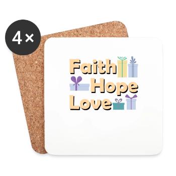 Religious Family Christmas Matching Costume Faith - Coasters (set of 4) - white - Front