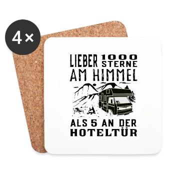 Lieber 1000 Sterne am Himmel - Camping Wohnmobil - Untersetzer (4er-Set) - Weiß - Vorne