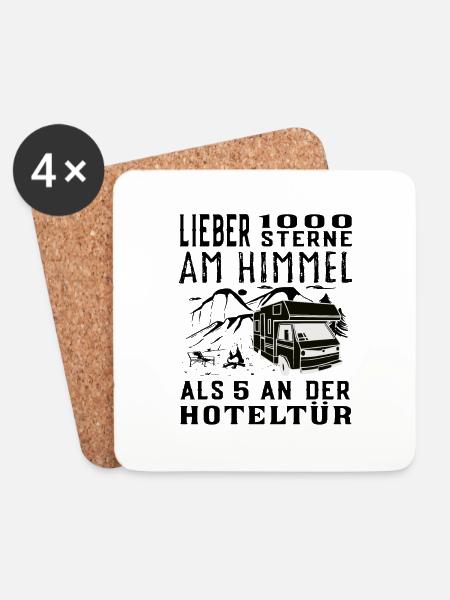 Lieber 1000 Sterne am Himmel - Camping Wohnmobil - Untersetzer (4er-Set) - Weiß
