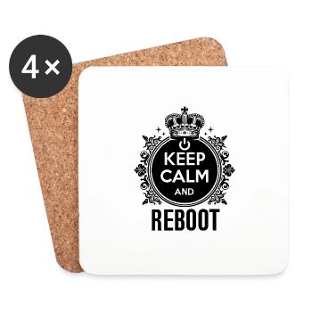 Keep Calm and Reboot - Coasters (set of 4) - white - Front