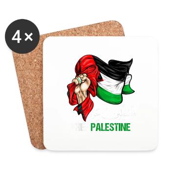 Palestine - Dessous de verre (lot de 4) - blanc - Devant
