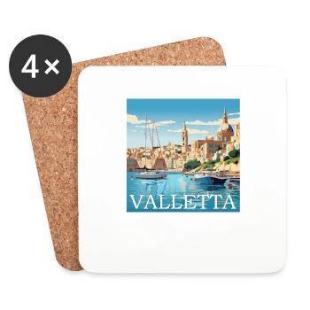 La Valette Malte Joyau méditerranéen - Dessous de verre (lot de 4) - blanc - Devant