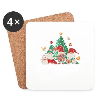 Gnomies Weihnachten - Untersetzer (4er-Set) - Weiß - Vorne