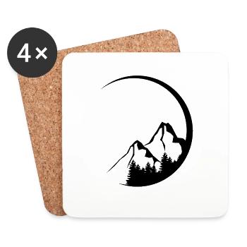 Cercle - Montagne - (6) - Dessous de verre (lot de 4) - blanc - Devant