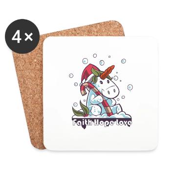 Faith Hope Love Religious Family Christmas - Coasters (set of 4) - white - Front