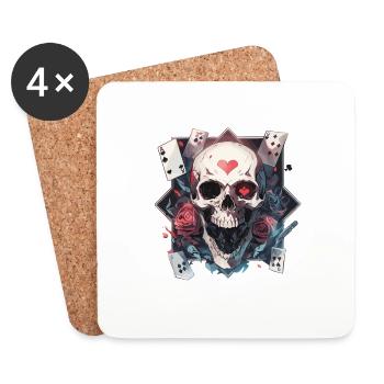 Poker Joueur de poker Jeu de cartes de casino - Dessous de verre (lot de 4) - blanc - Devant